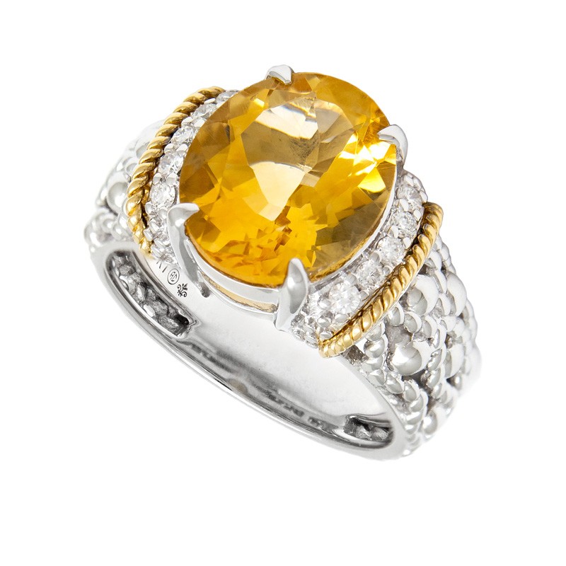 18K/Silver Citrine Ring
