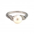 Silver Pearl/Diamond Ring