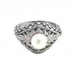 Silver Pearl/Diamond Ring