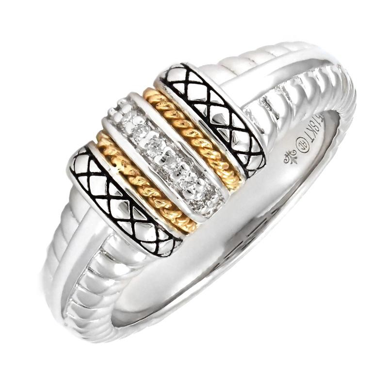18K/Silver Diamond Ring