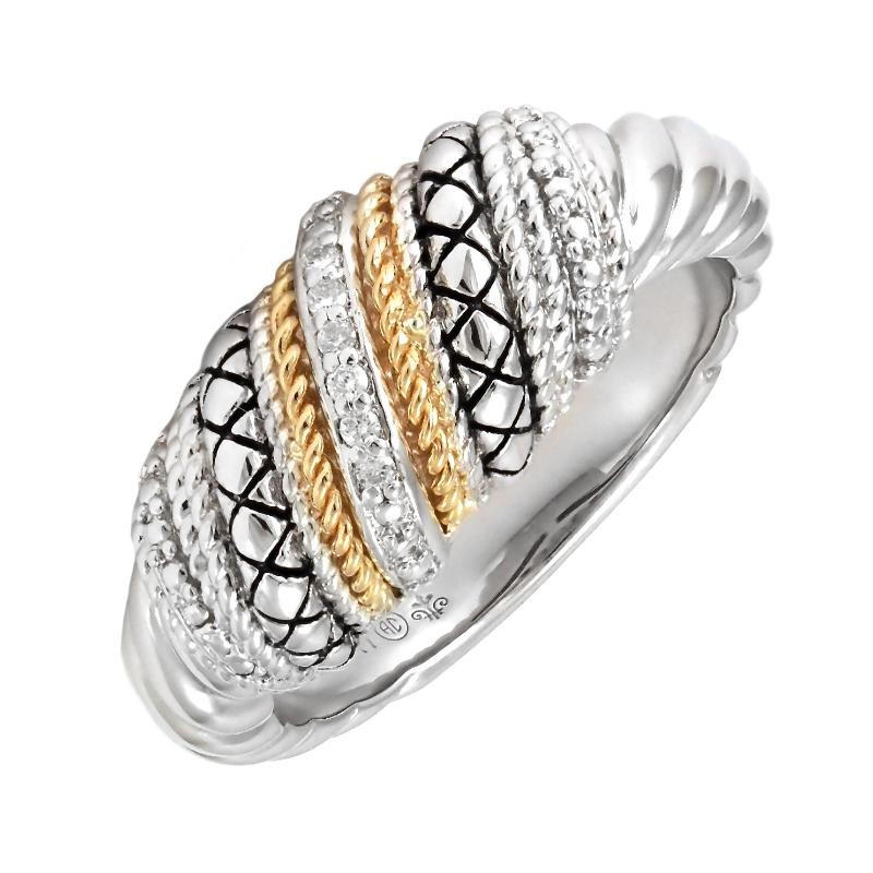 18K/Silver Diamond Ring