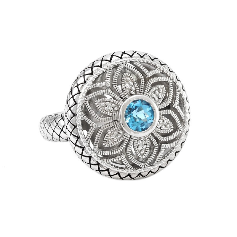 Silver Blue Topaz Ring