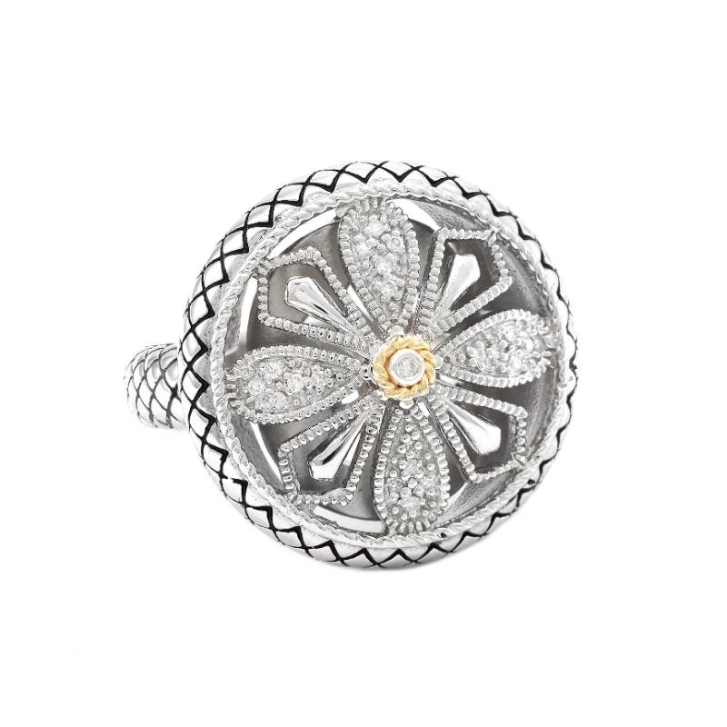 18K/Silver Diamond Ring