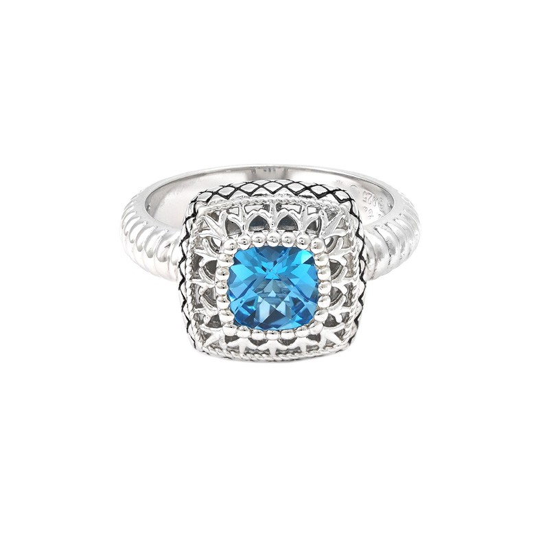 Silver Blue Topaz Ring
