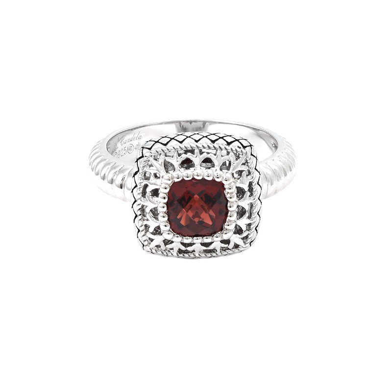 Silver Garnet Ring