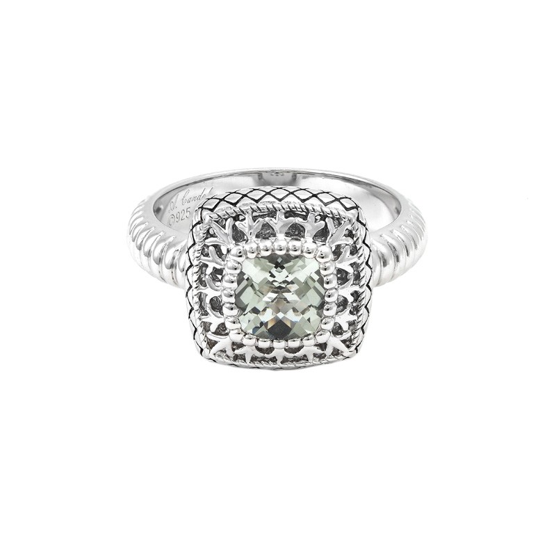 Silver Green Ametyhyst Ring