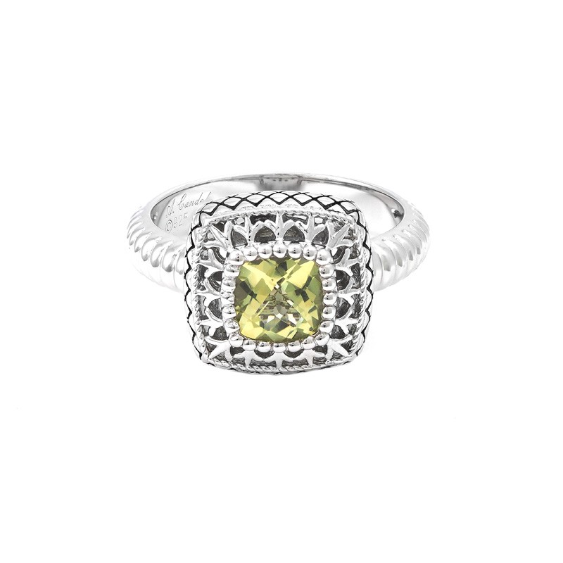 Silver Lemon Quartz Ring