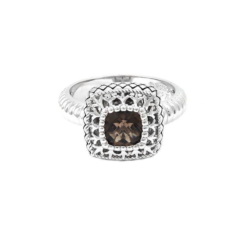 Silver Smoky Quartz Ring