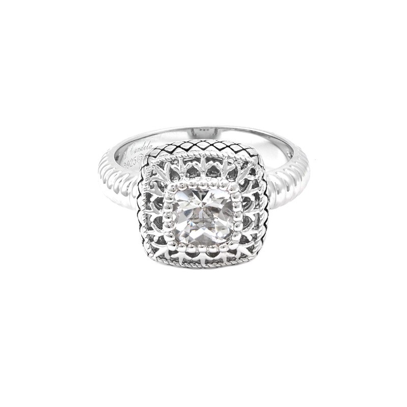 Silver White Topaz Ring