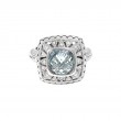 Silver Diamond/Blue Topaz Ring