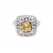 Silver Diamond/Citrine Ring