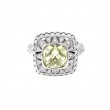 Silver Diamond/Lemon Topaz Ring