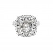 Silver Diamond/White Topaz Ring