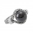 Silver Onyx/Diamond Ring