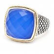 18K/Silver Blue Agate Doublet Ring