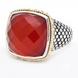 18K/Silver Red Agate Doublet Ring