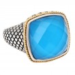18K/Silver 17 Mm Cushion Tq Doublet Ring