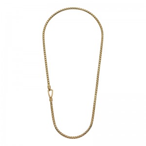 MARCO DAL MASO 20.5" ULYSSES CARVED TUBOLAR NECKLACE SILVER WITH 18K YELLOW PLATING MATTE CHAIN AND POLISHED CLASP