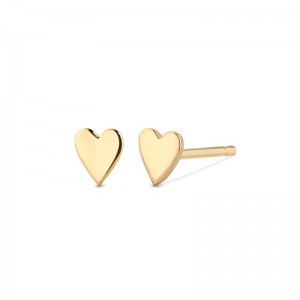 AURELIE GI "MINNIE" 14K YELLOW GOLD HEART STUDS