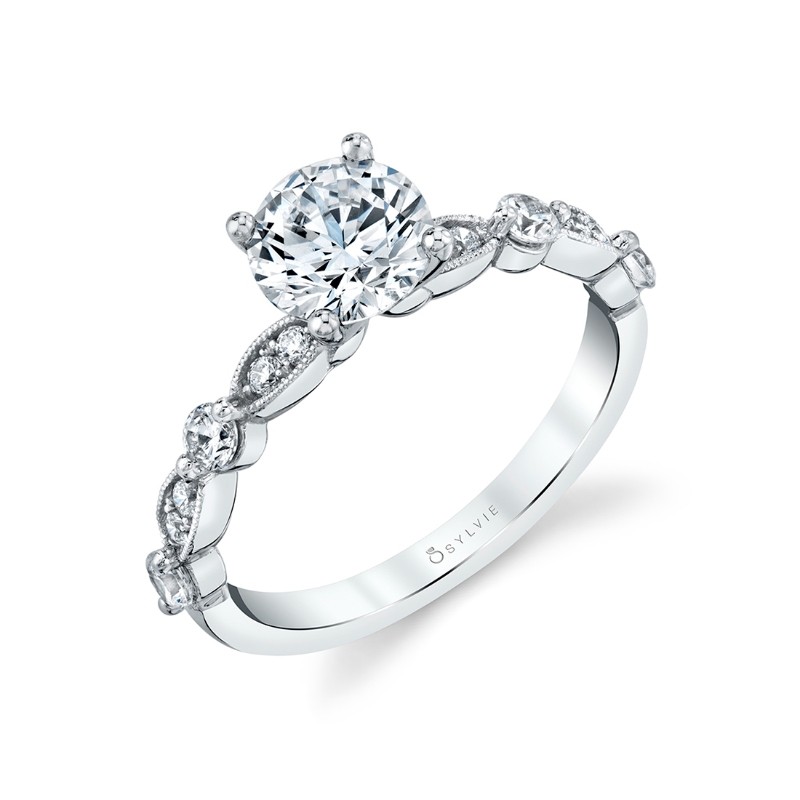 Antique Style Engagement Ring Setting - Florence