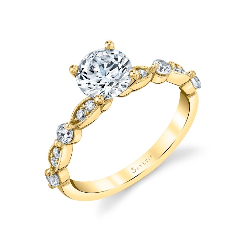 Antique Style Engagement Ring Setting - Florence