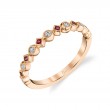 Diamond and Ruby Gemstone Wedding Band - Devondra