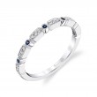 Modern Blue Sapphire & Diamond Stackable Band - Ashlee