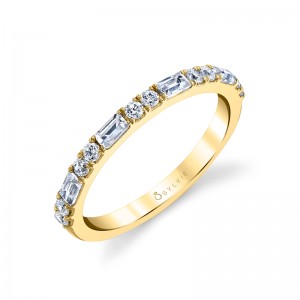 14K YELLOW GOLD .50CTTW ROUND AND BAGUETTE SI2 CLARITY & HI COLOR DIAMONDS FINGER SIZE 4