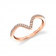 Curved Chevron Diamond Wedding Band