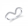 Curved Chevron Diamond Wedding Band