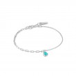 ANIA HAIE STERLING SILVER TIDAL TURQUOISE MIXED LINK BRACELET