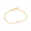 Gold Pearl Sparkle Chunky Chain Bracelet