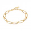 ANIA HAIE STERLING SILVER GOLD PLATED CABLE CONNECT CHUNKY CHAIN BRACELET