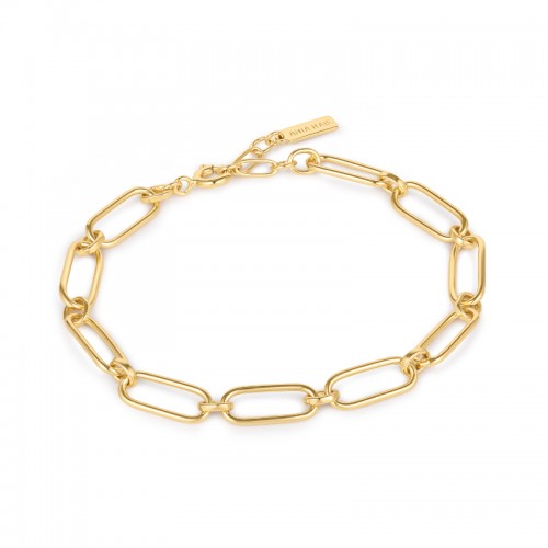 ANIA HAIE STERLING SILVER GOLD PLATED CABLE CONNECT CHUNKY CHAIN BRACELET