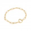 Gold Link Charm Chain Connector Bracelet