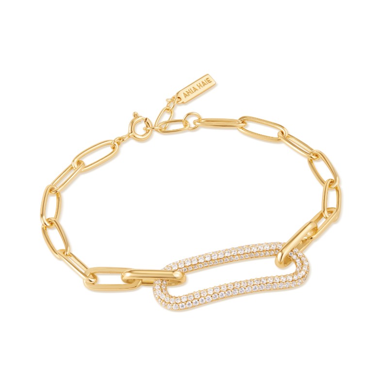 Gold Pav?Link Bracelet