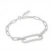 Silver Pav?Link Bracelet