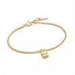 Gold Pearl Padlock Bracelet