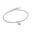 Silver Pearl Padlock Bracelet