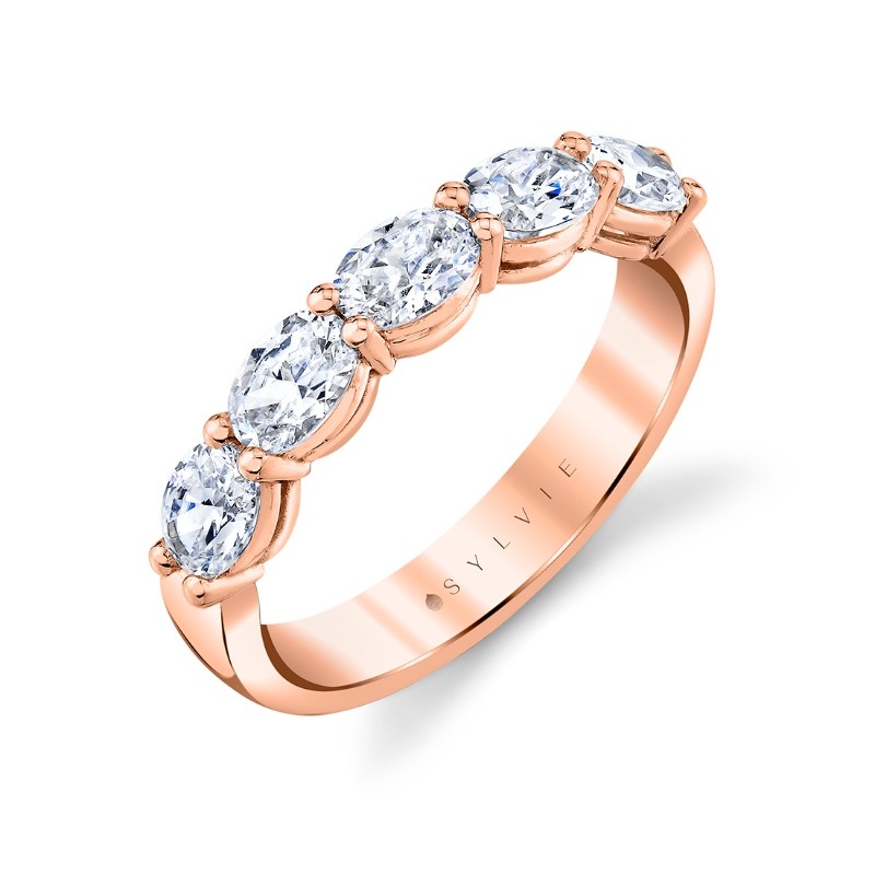 Oval Shaped East to West Five Stone Wedding Ring