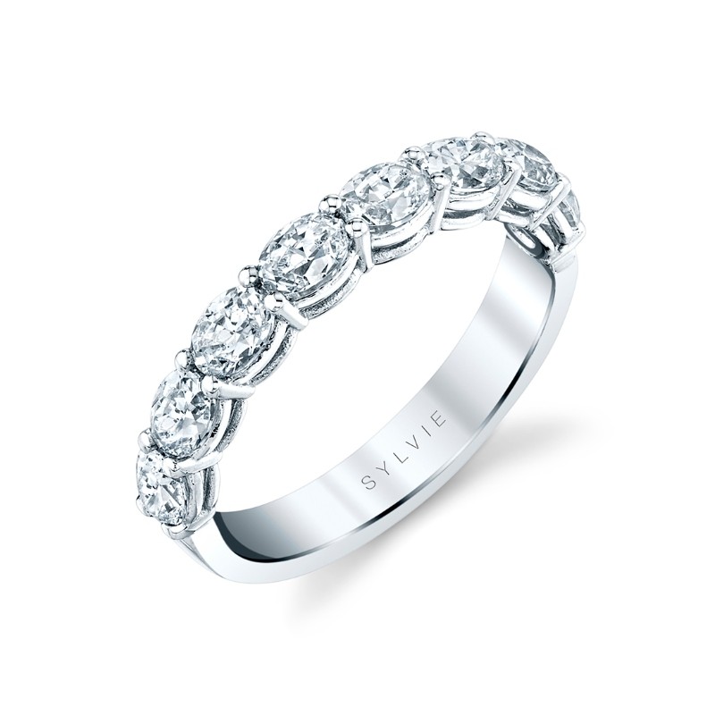 Oval Shaped East to West Wedding Ring - 1.30 CT
