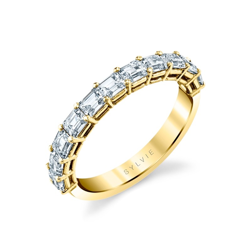 Emerald Cut East to West Wedding Ring - 1.16 CT
