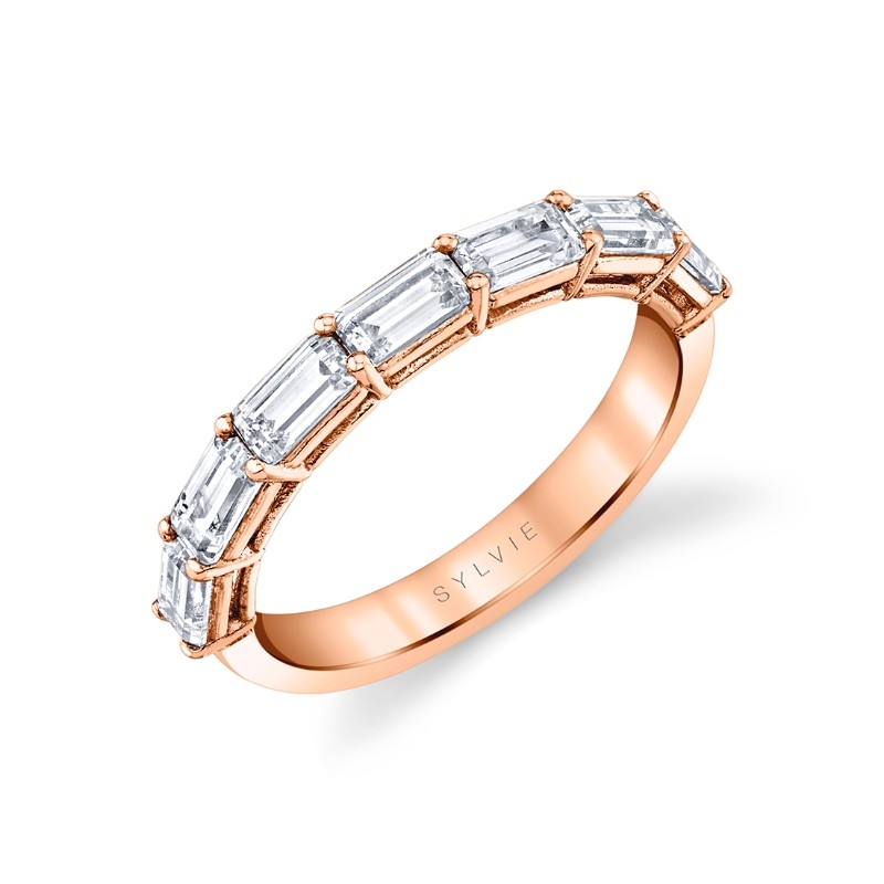 Emerald Cut East to West Wedding Ring - 1.75 CT