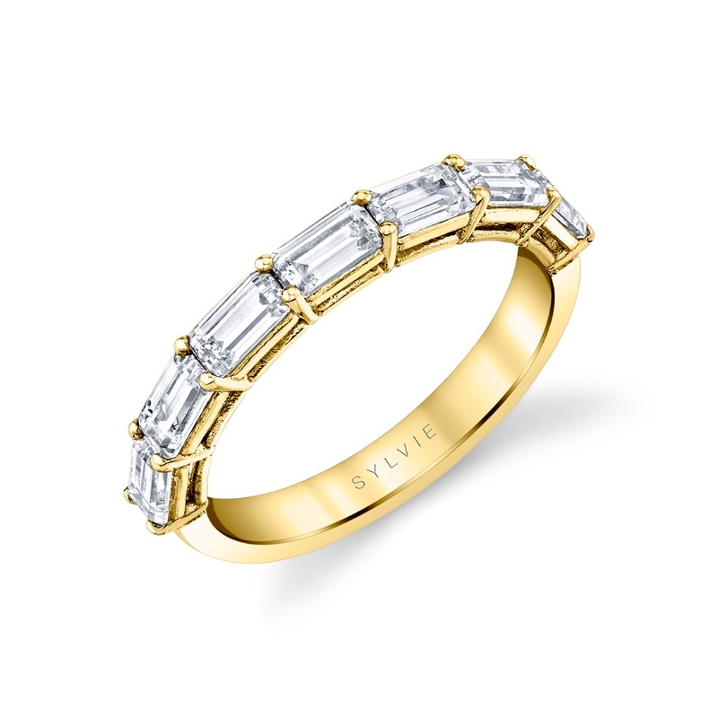 Emerald Cut East to West Wedding Ring - 1.75 CT