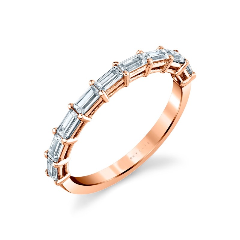 East-West Baguette Diamond Wedding Band
