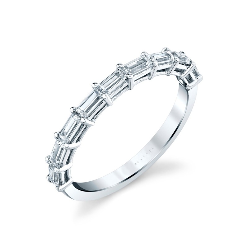 East-West Baguette Diamond Wedding Band