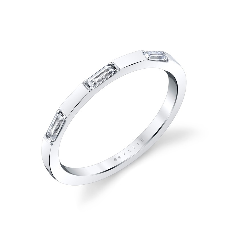 Modern Baguette Wedding Band