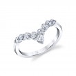Round Diamond Chevron Wedding Band