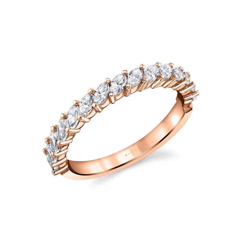 Angled Marquise Diamond Wedding Band