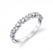 Slanted Baguette and Round Diamond Wedding Band